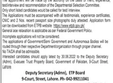 Government of Pakistan Evacuee Trust Property Board obs